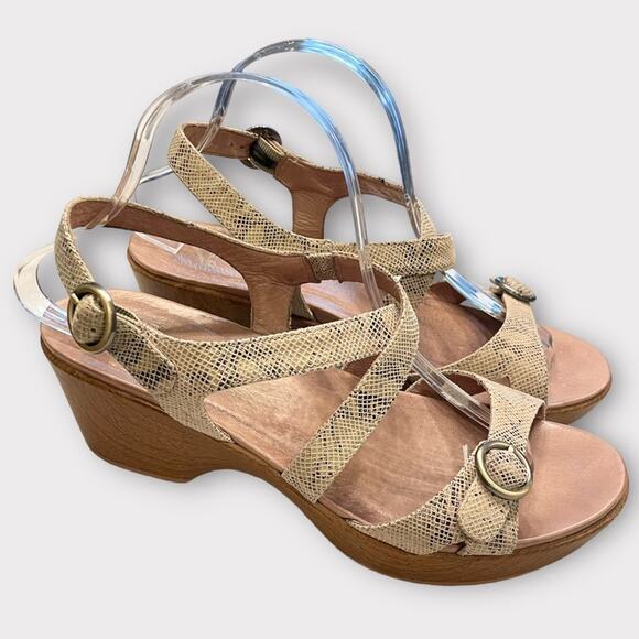 DANSKO JULIE Ladies Taupe Snakeskin Sandals Size EU 41  (#1464 ) US 10.5-11 - Picture 2 of 8